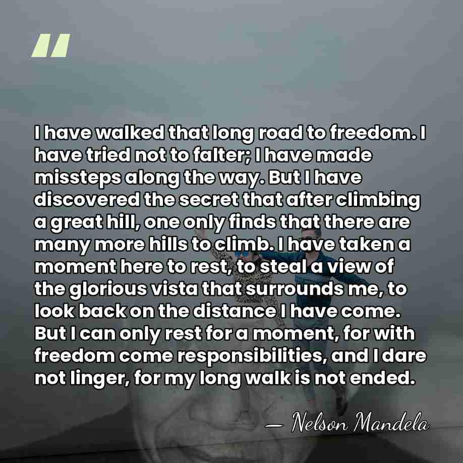 I have walked that long road to freedom. I have tried not&hellip; - Nelson Mandela