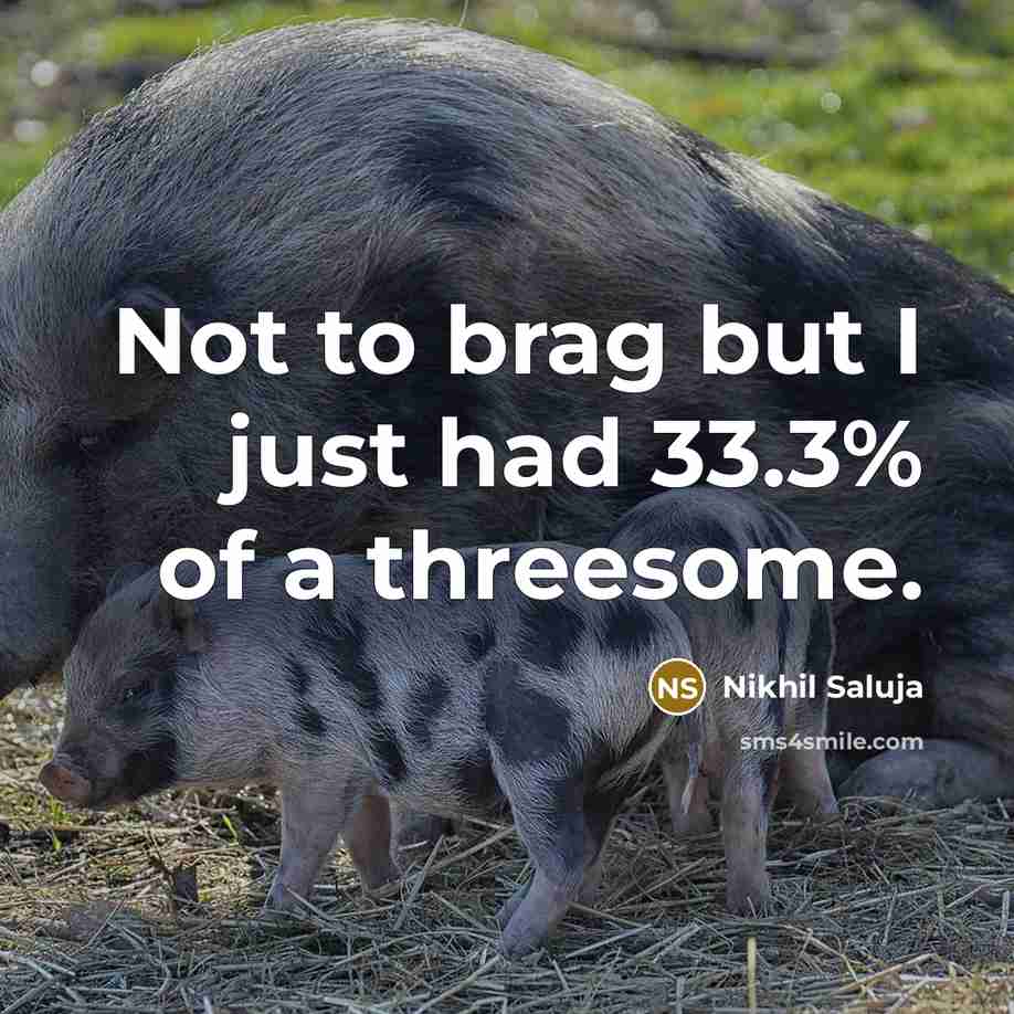 “Not to brag but I just had 33.3% of a…” quote by Nikhil Saluja