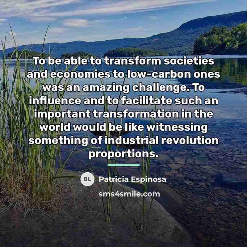 “To be able to transform societies and economies to low-carbon…” quote by Patricia Espinosa