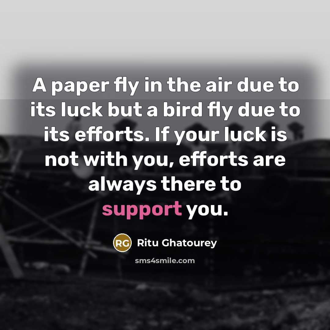 “A paper fly in the air due to its luck…” quote by Ritu Ghatourey