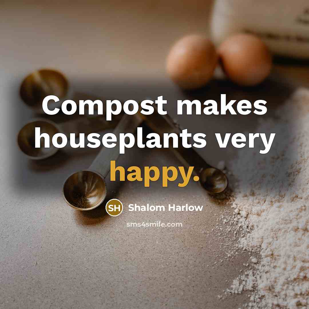 “Compost makes houseplants very happy.…” quote by Shalom Harlow