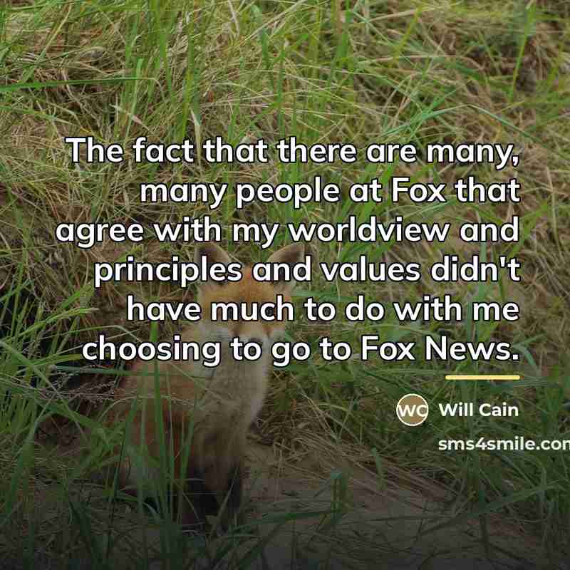 “The fact that there are many, many people at Fox…” quote by Will Cain
