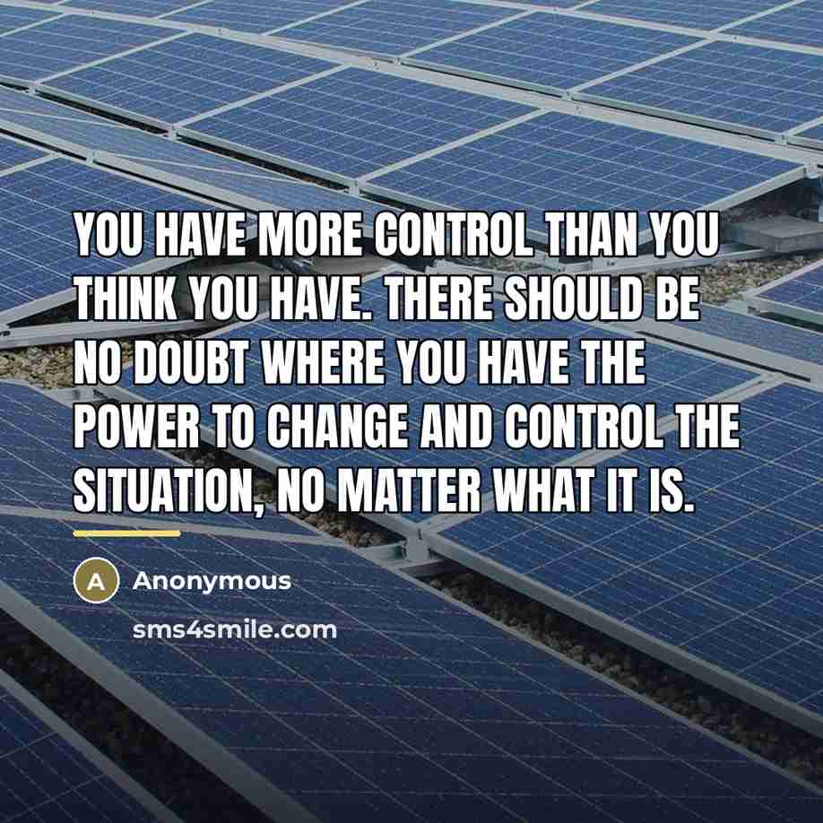 “You have more control than you think you have. There…” quote by Anonymous