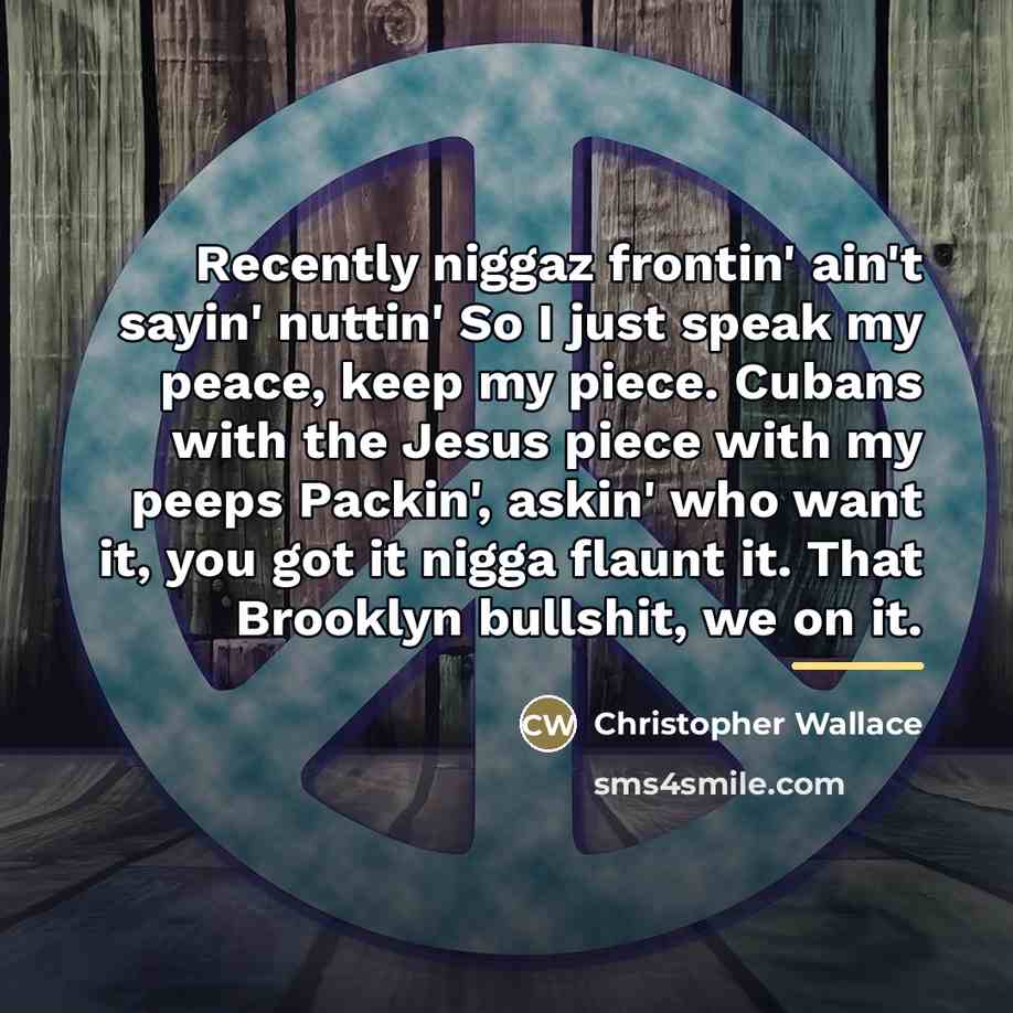 “Recently niggaz frontin' ain't sayin' nuttin' So I just speak…” quote by Christopher Wallace