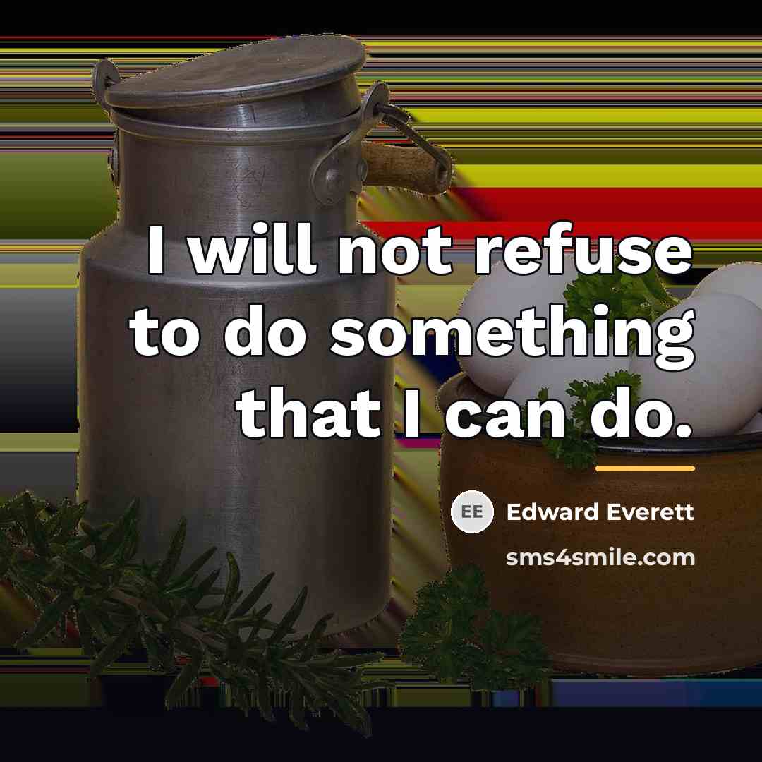 “I will not refuse to do something that I can…” quote by Edward Everett