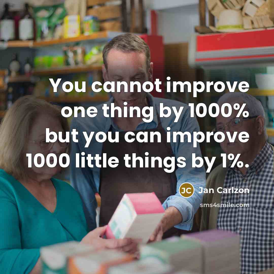“You cannot improve one thing by 1000% but you can…” quote by Jan Carlzon