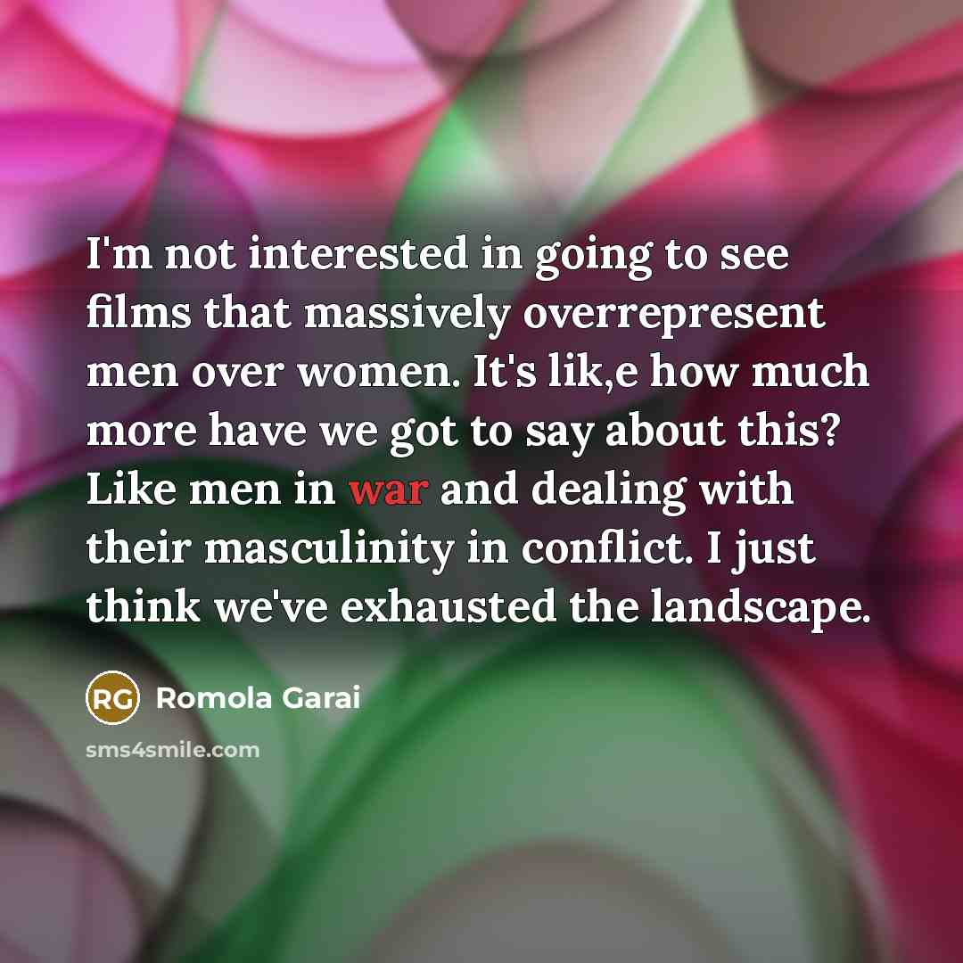 “I'm not interested in going to see films that massively…” quote by Romola Garai