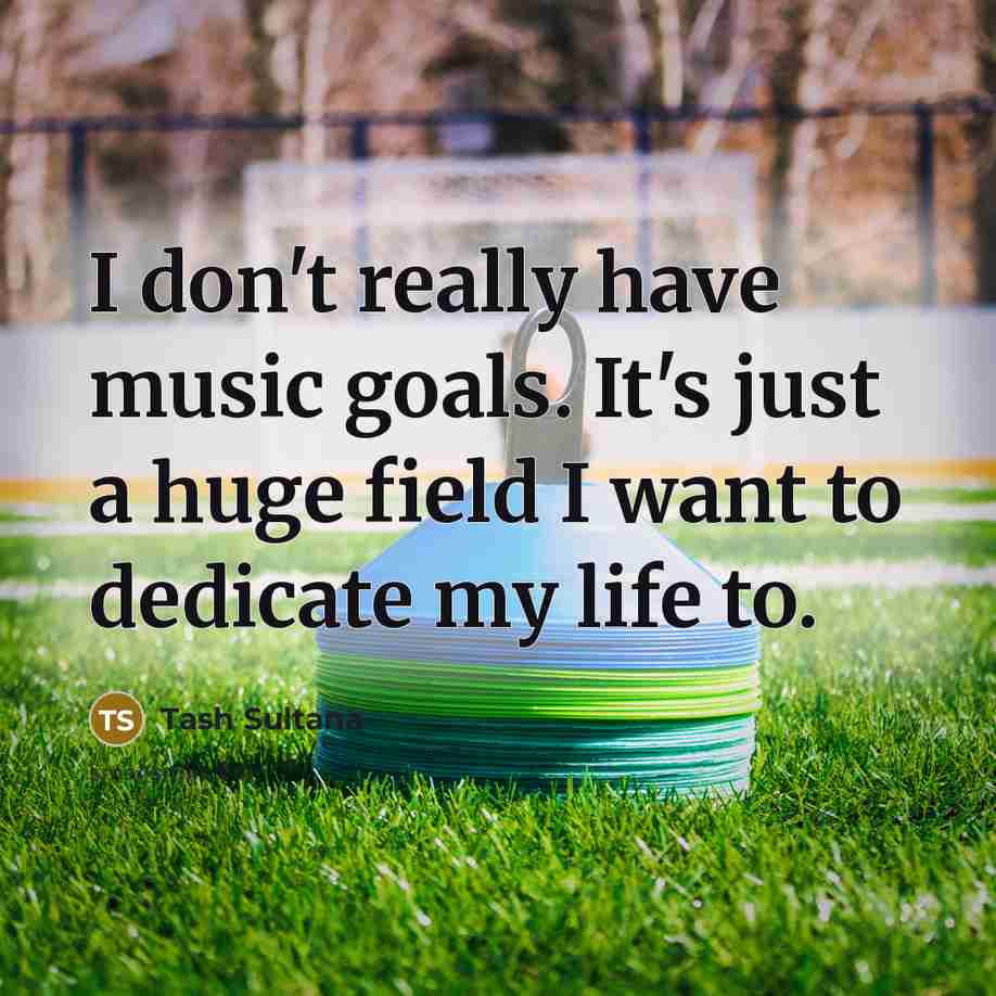 “I don't really have music goals. It's just a huge…” quote by Tash Sultana