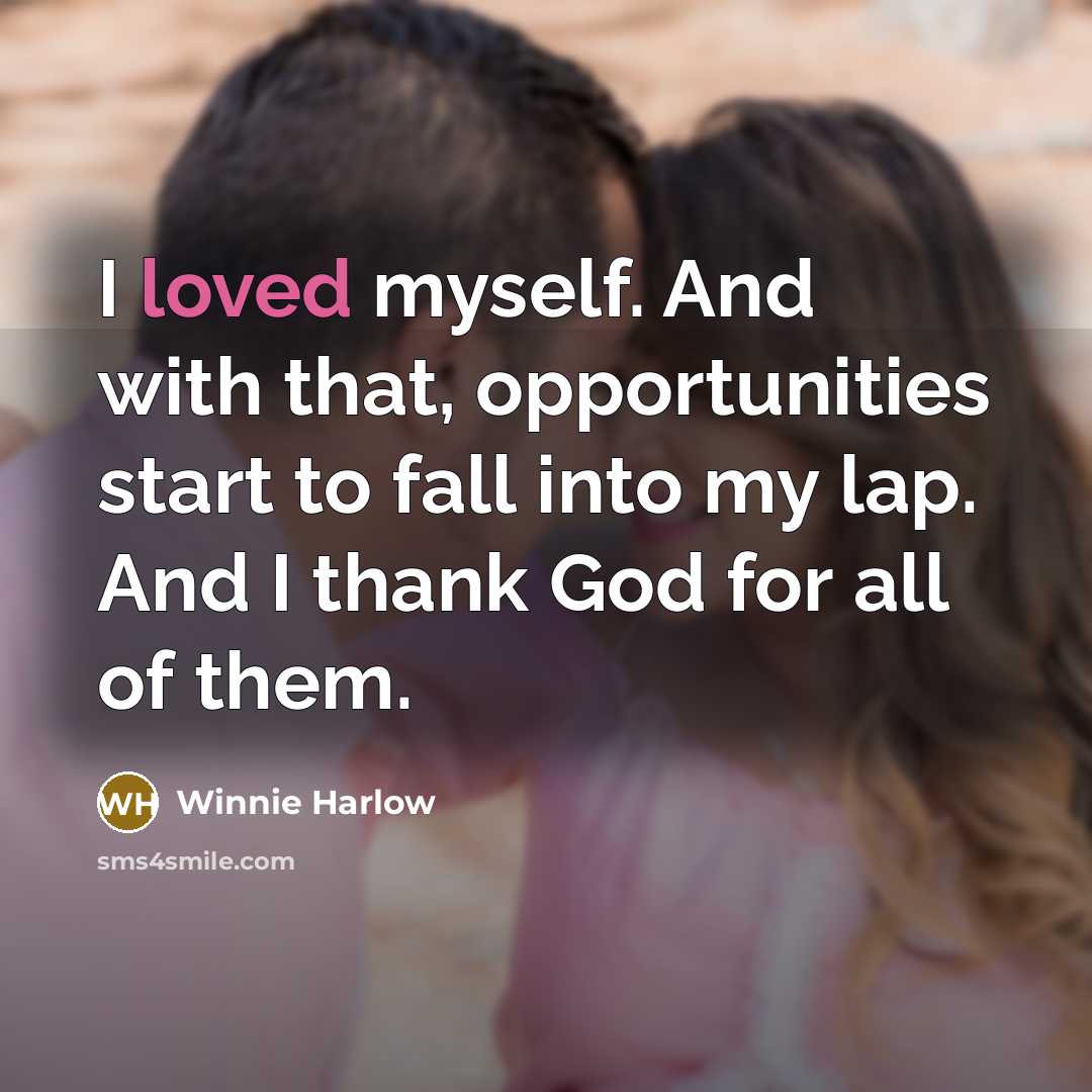 “I loved myself. And with that, opportunities start to fall…” quote by Winnie Harlow