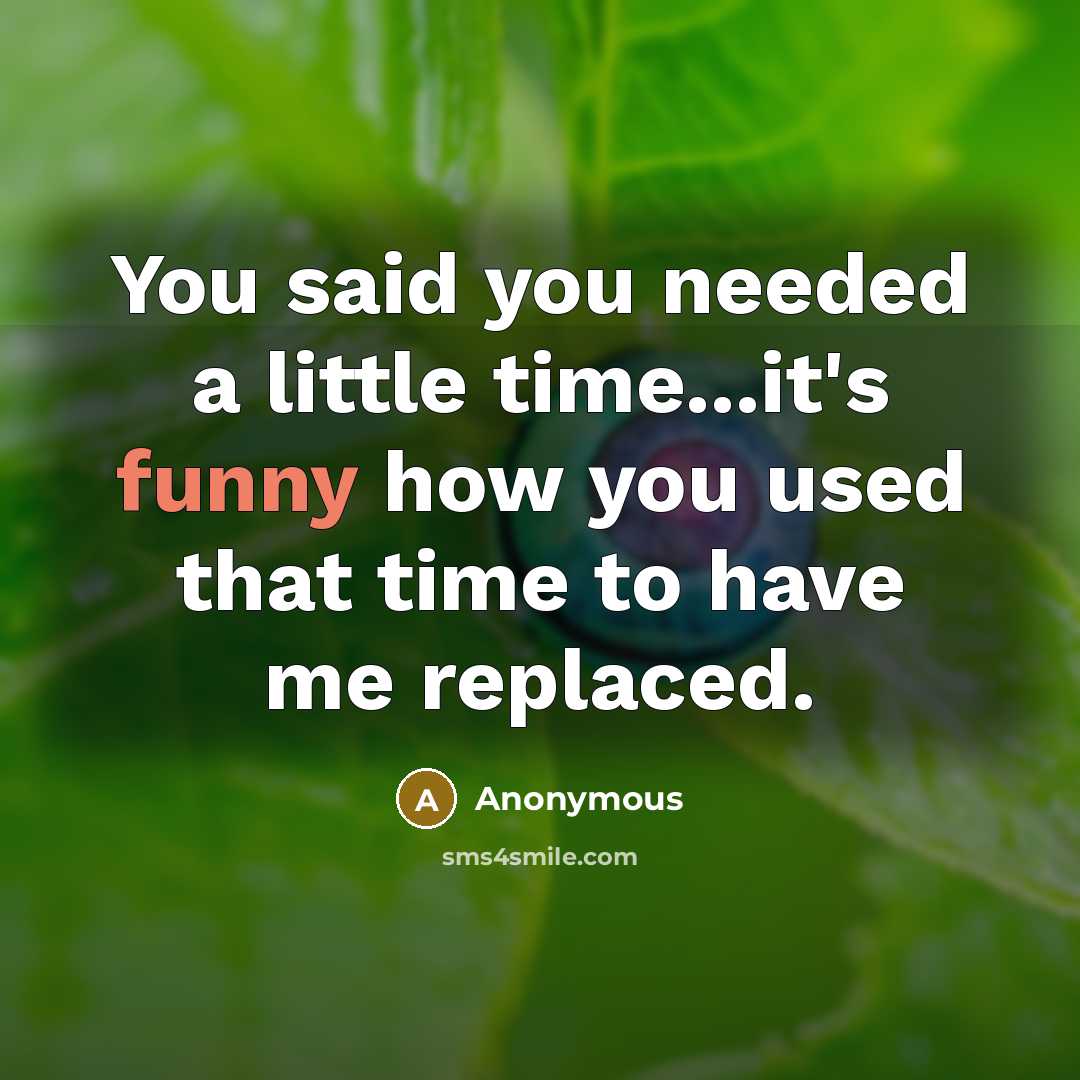 “You said you needed a little time...it's funny how you…” quote by Anonymous