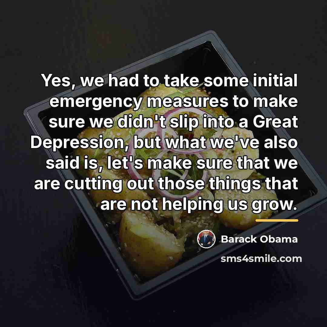 “Yes, we had to take some initial emergency measures to…” quote by Barack Obama