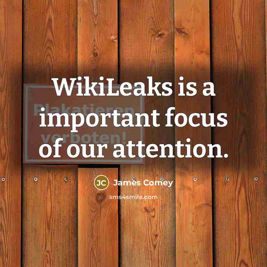 “WikiLeaks is a important focus of our attention.…” quote by James Comey