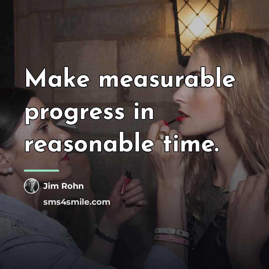 “Make measurable progress in reasonable time.…” quote by Jim Rohn