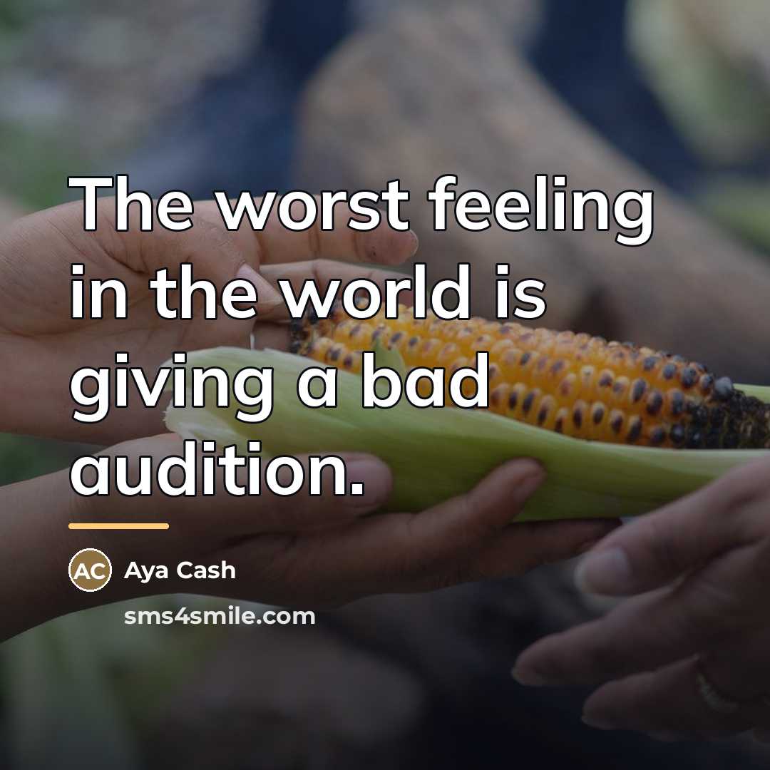 “The worst feeling in the world is giving a bad…” quote by Aya Cash