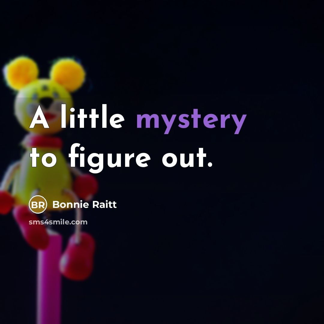 “A little mystery to figure out.…” quote by Bonnie Raitt