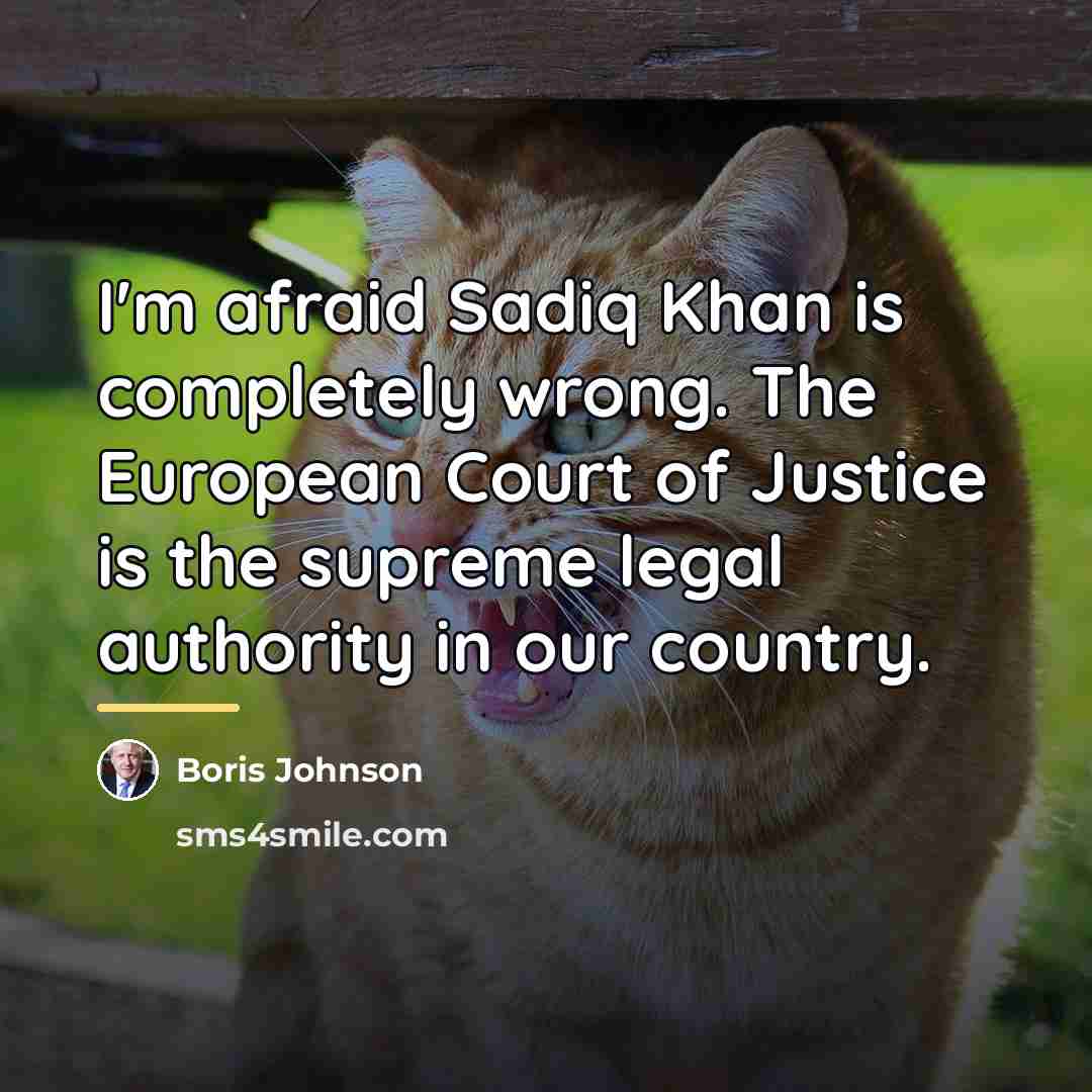 “I'm afraid Sadiq Khan is completely wrong. The European Court…” quote by Boris Johnson