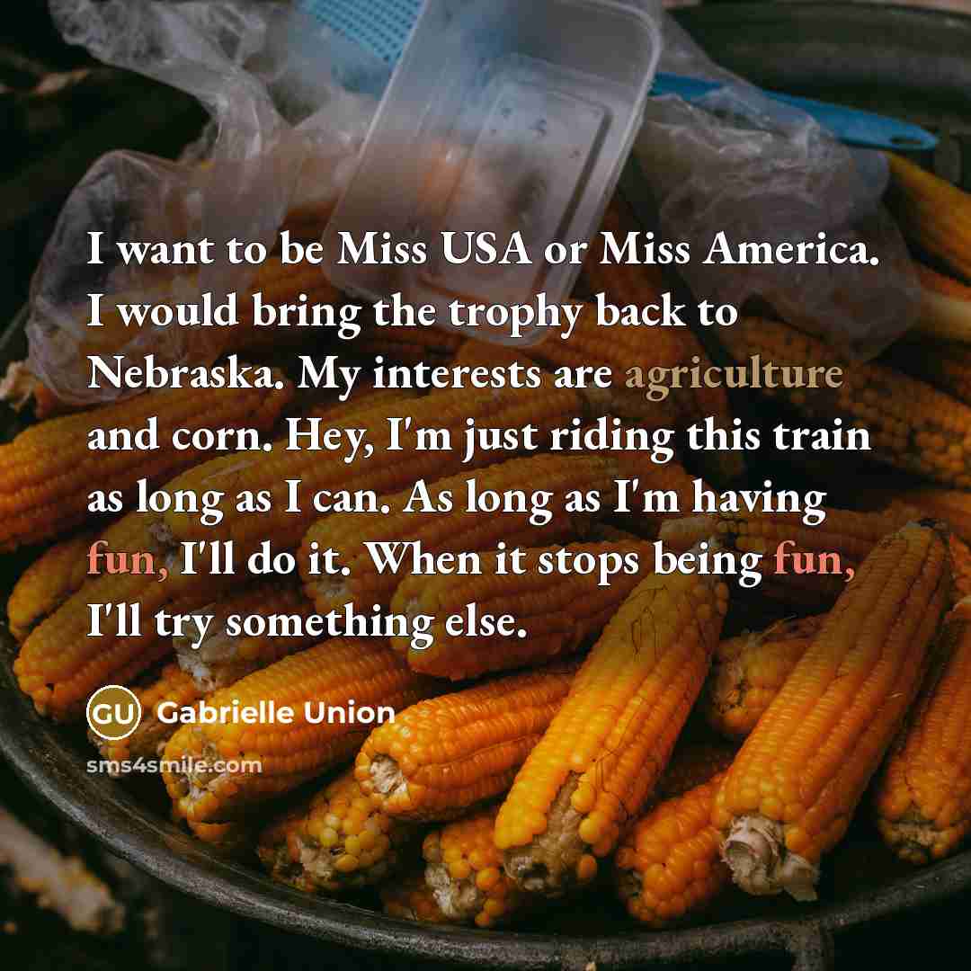 “I want to be Miss USA or Miss America. I…” quote by Gabrielle Union