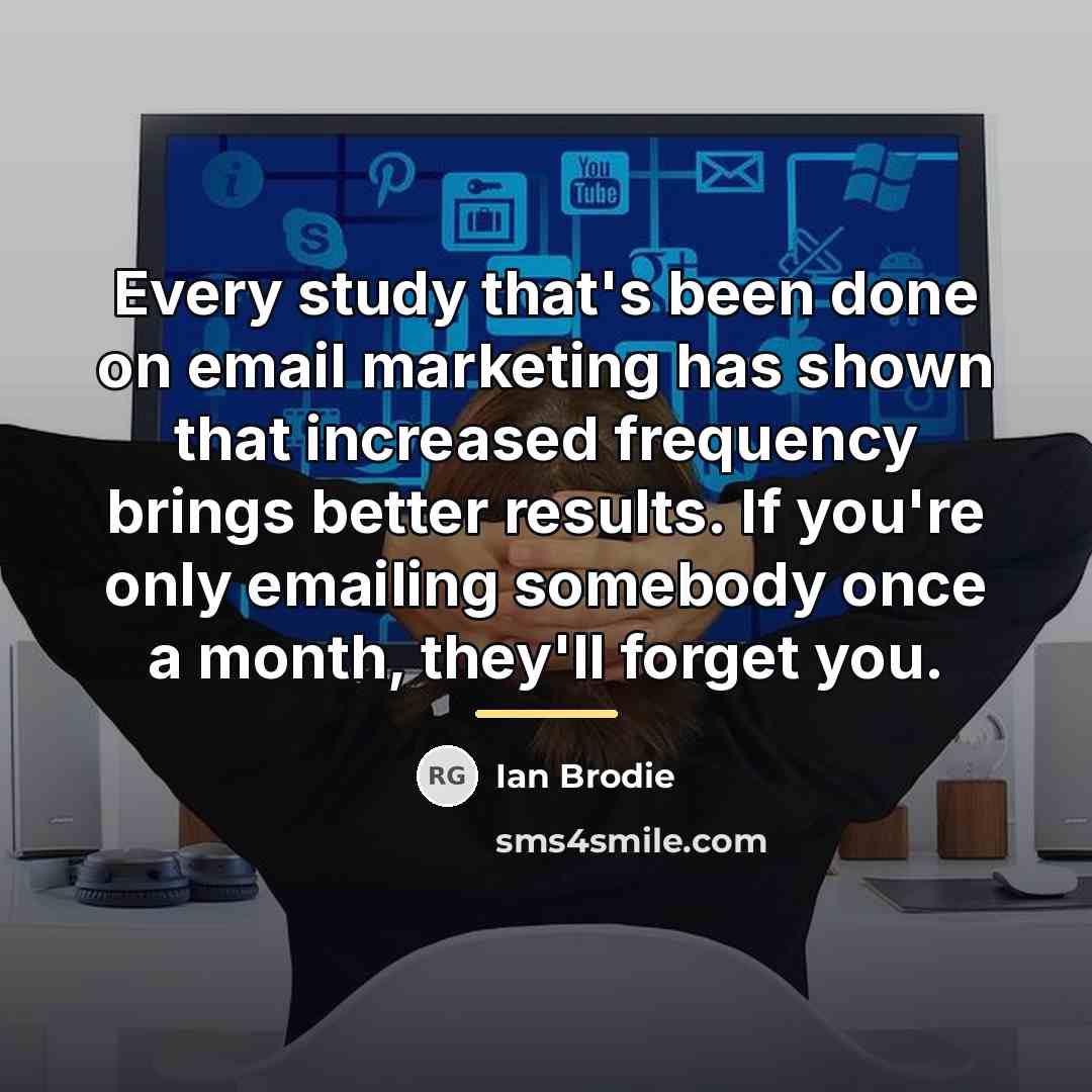 “Every study that's been done on email marketing has shown…” quote by Ian Brodie