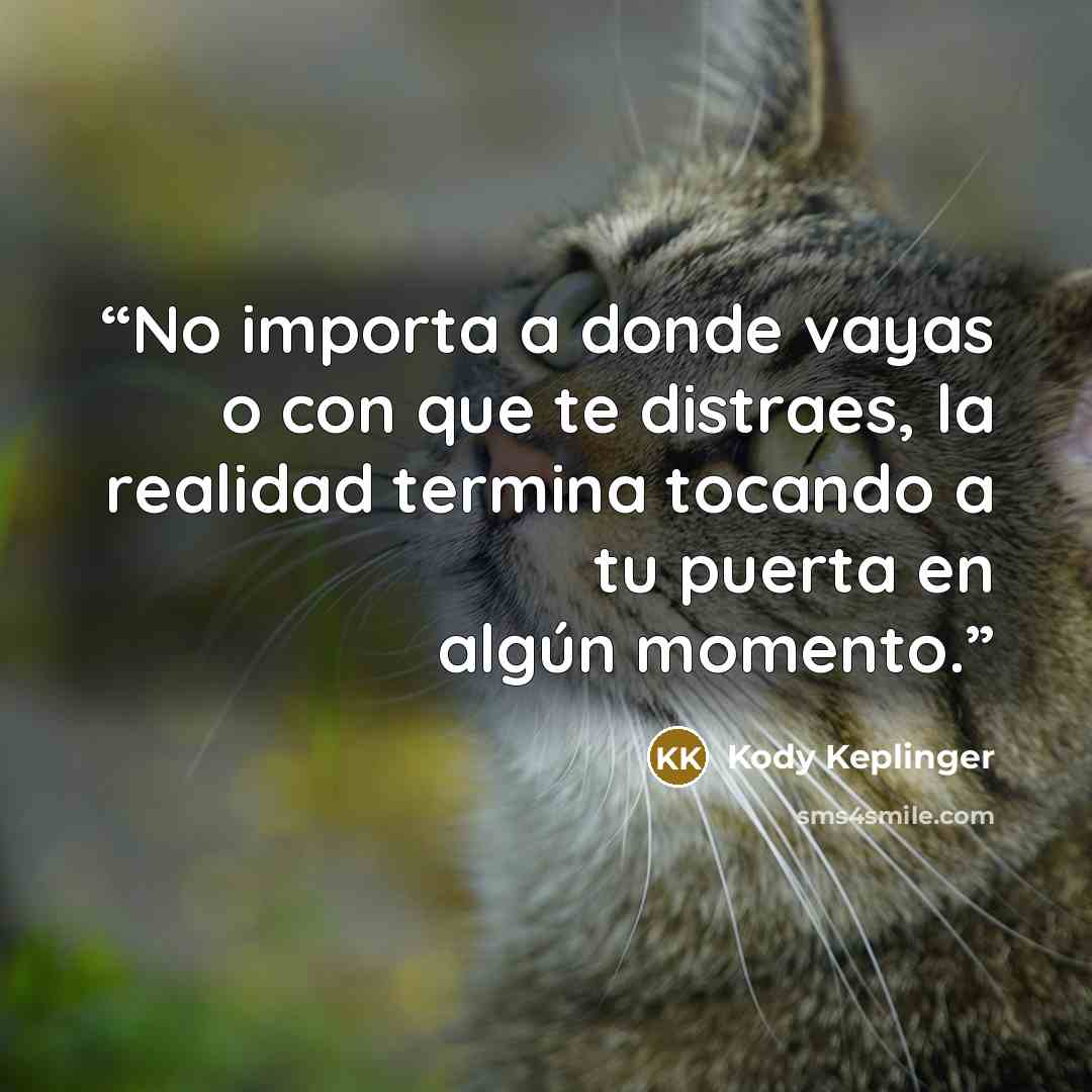 “No importa a donde vayas o con que te distraes, la realidad termina tocando a tu puerta en algún momento.” quote by Kody Keplinger