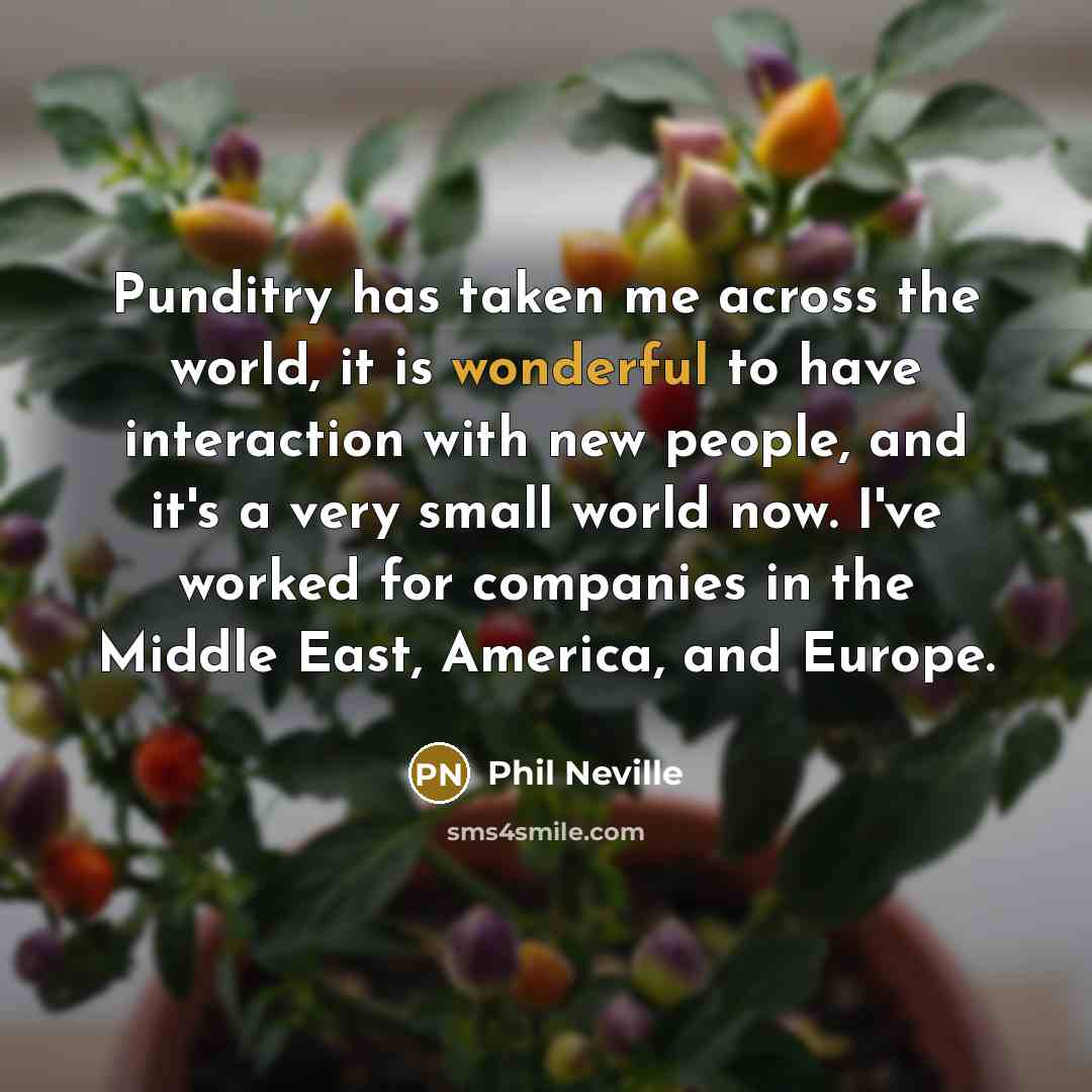 “Punditry has taken me across the world, it is wonderful…” quote by Phil Neville