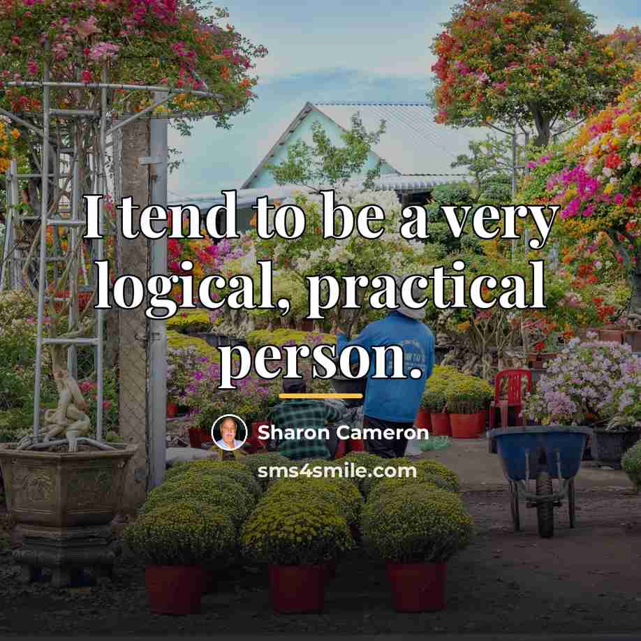 “I tend to be a very logical, practical person.…” quote by Sharon Cameron