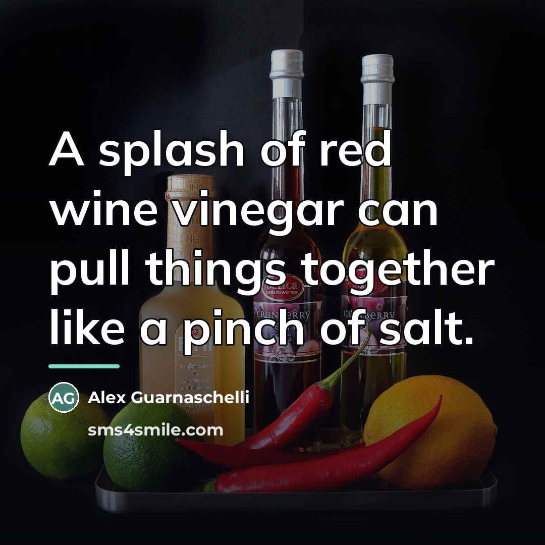 “A splash of red wine vinegar can pull things together…” quote by Alex Guarnaschelli