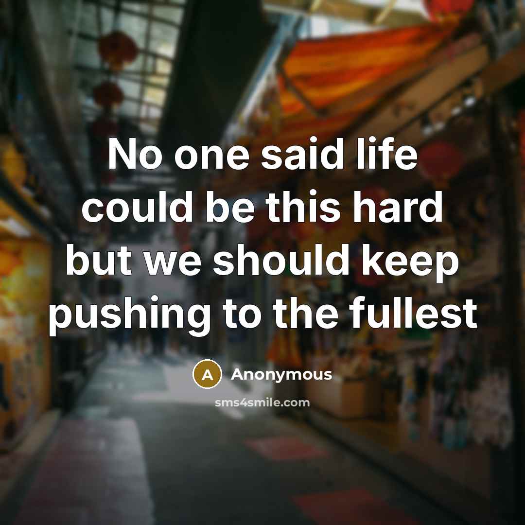 “No one said life could be this hard but we…” quote by Anonymous