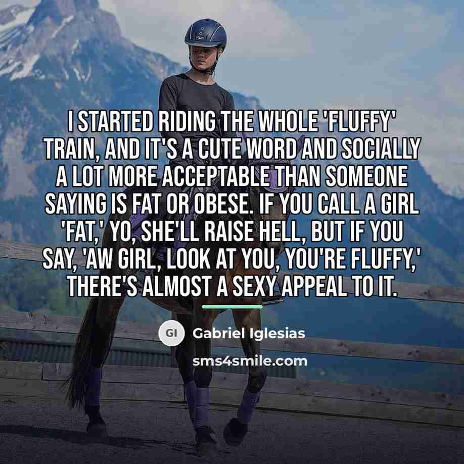 “I started riding the whole 'fluffy' train, and it's a…” quote by Gabriel Iglesias