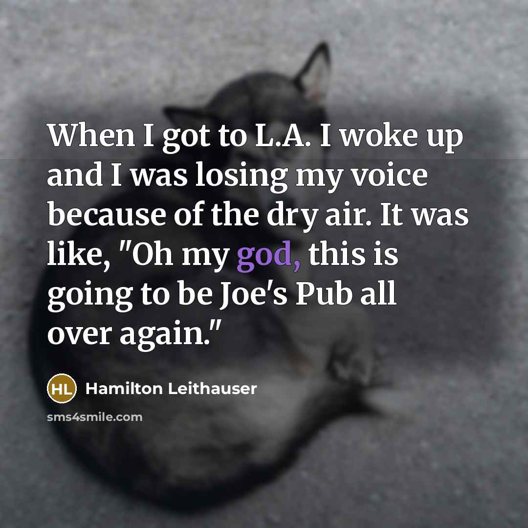 “When I got to L.A. I woke up and I…” quote by Hamilton Leithauser