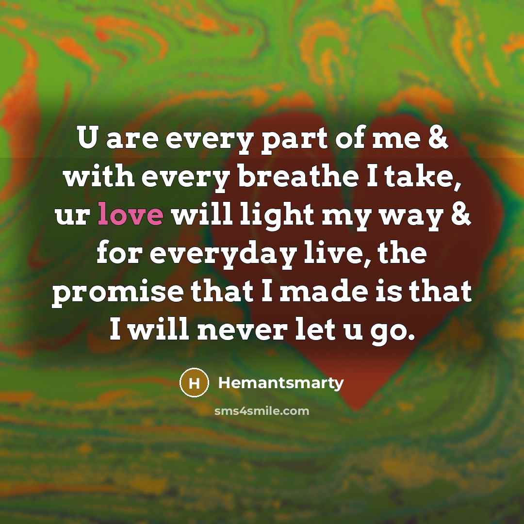 “U are every part of me & with every breathe…” quote by Hemantsmarty