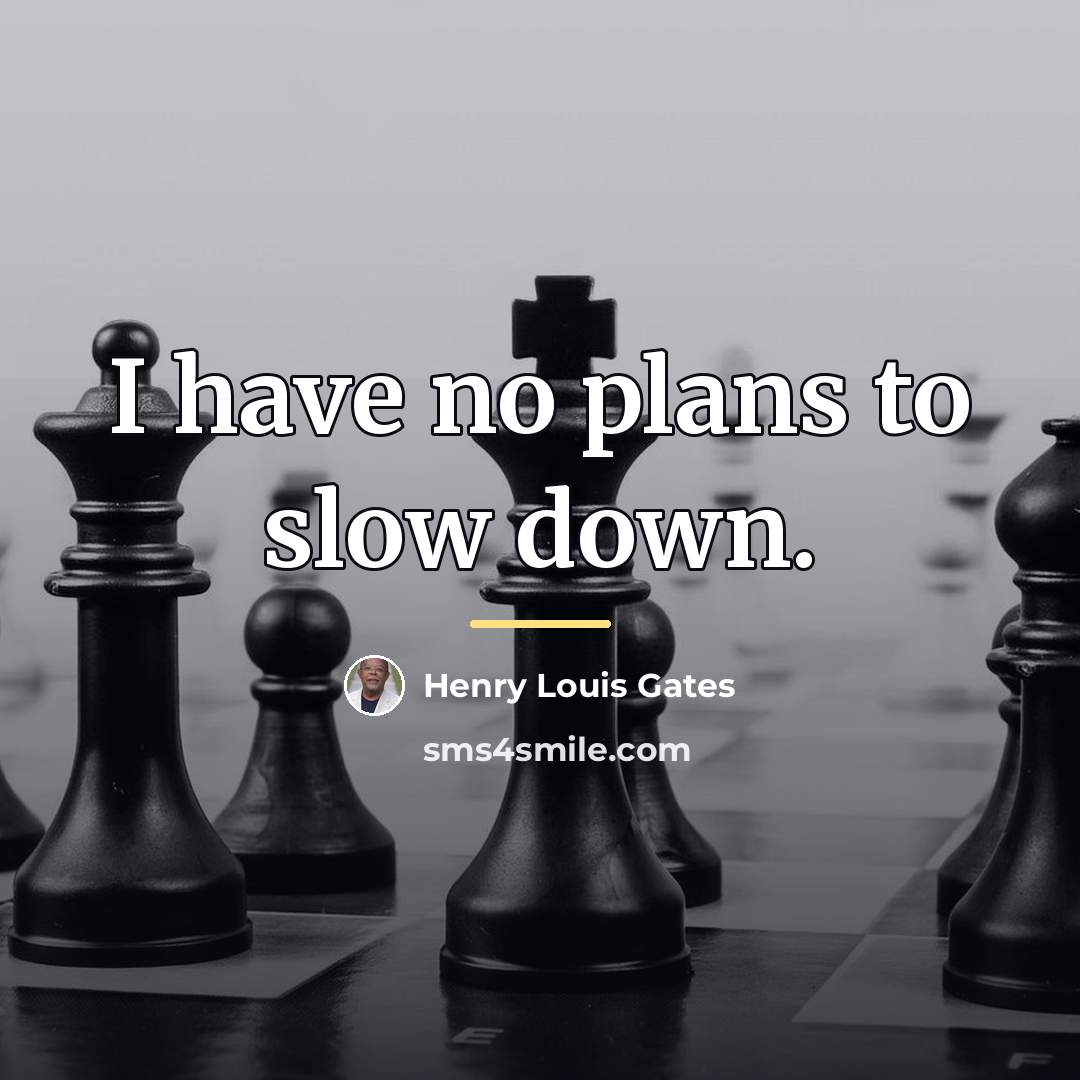 “I have no plans to slow down.…” quote by Henry Louis Gates