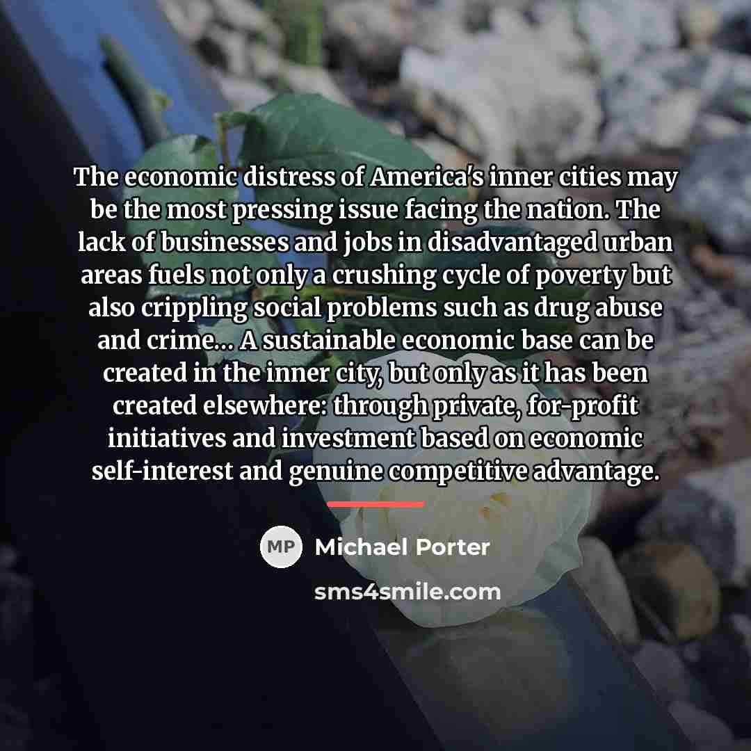 “The economic distress of America's inner cities may be the…” quote by Michael Porter