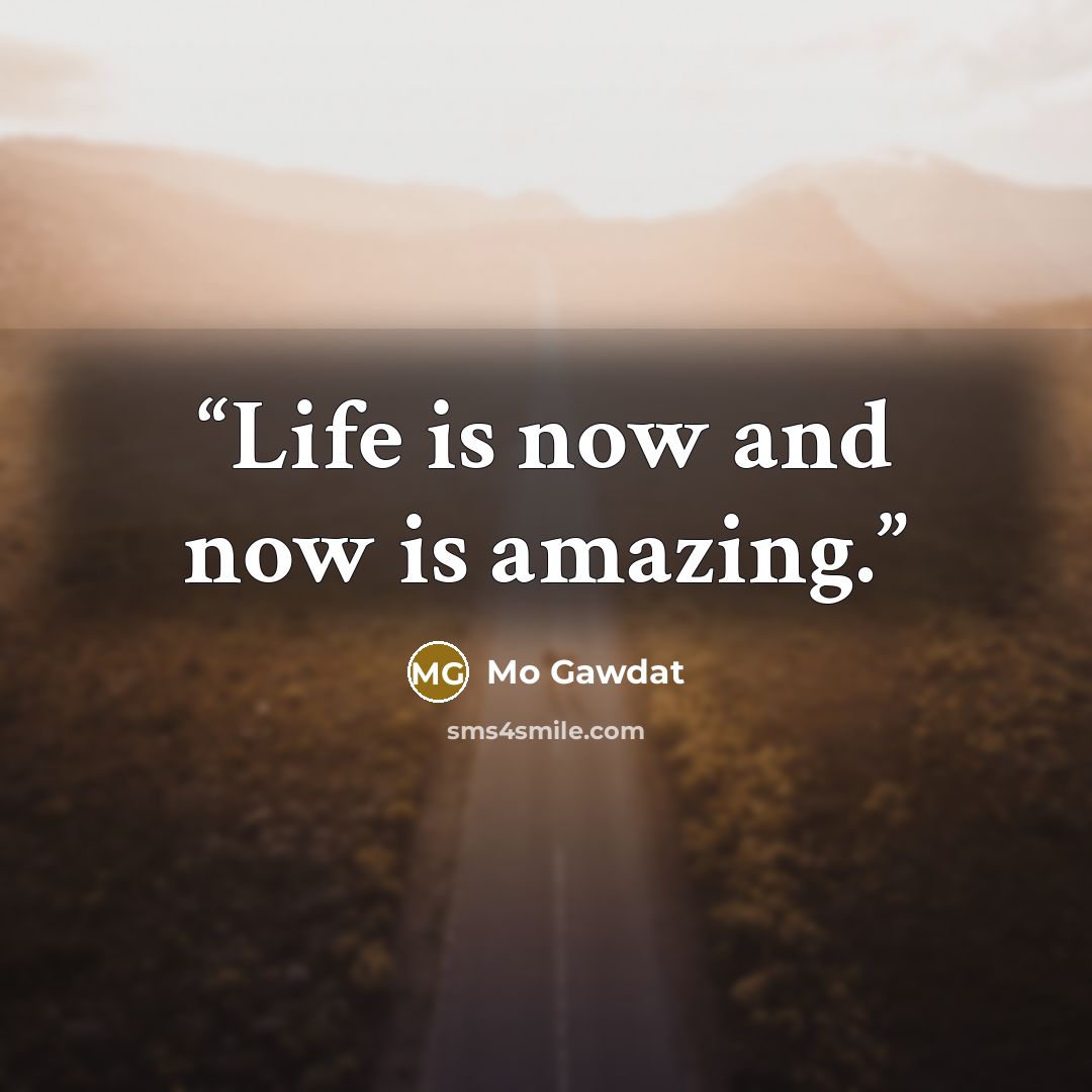 “Life is now and now is amazing.” quote by Mo Gawdat