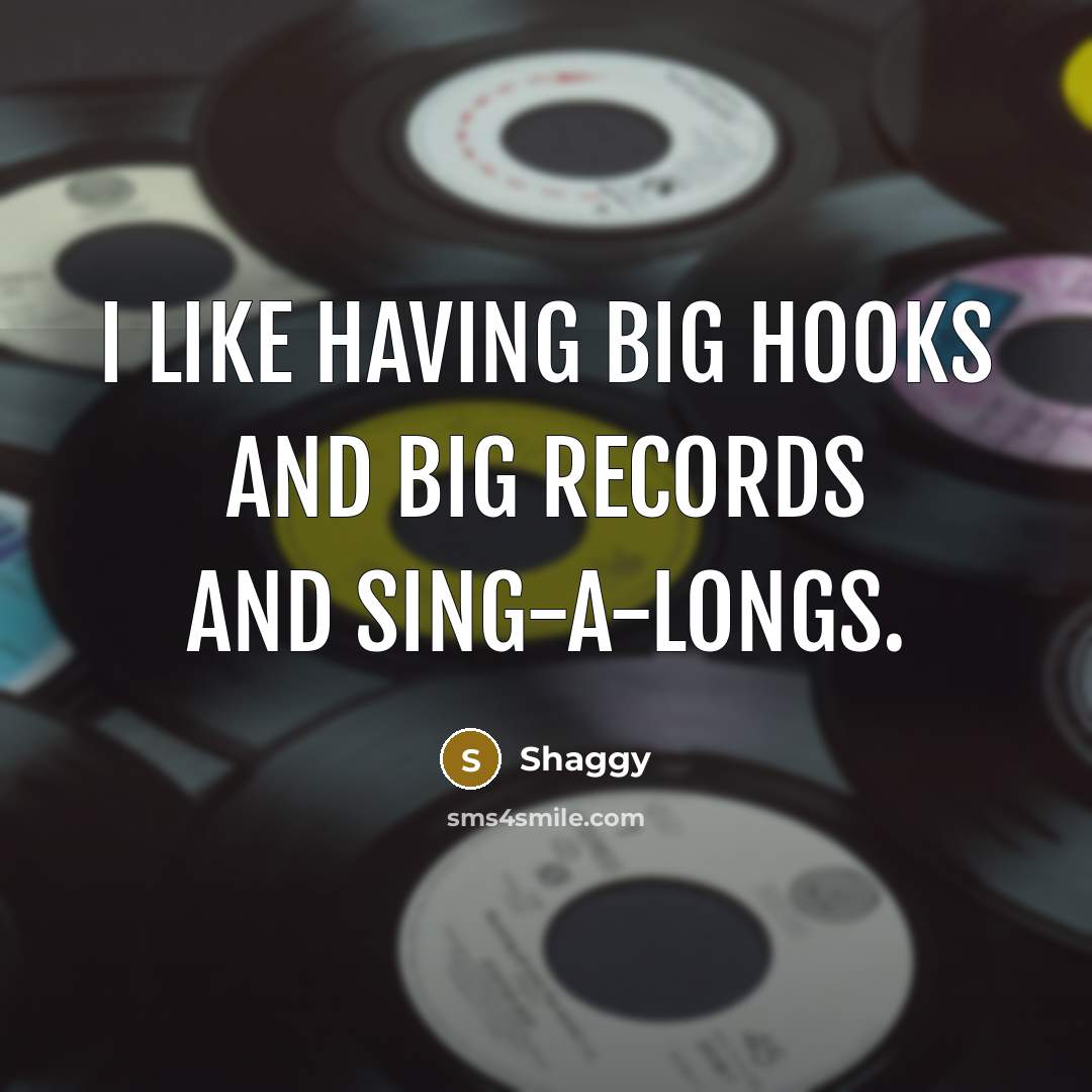 “I like having big hooks and big records and sing-a-longs.…” quote by Shaggy