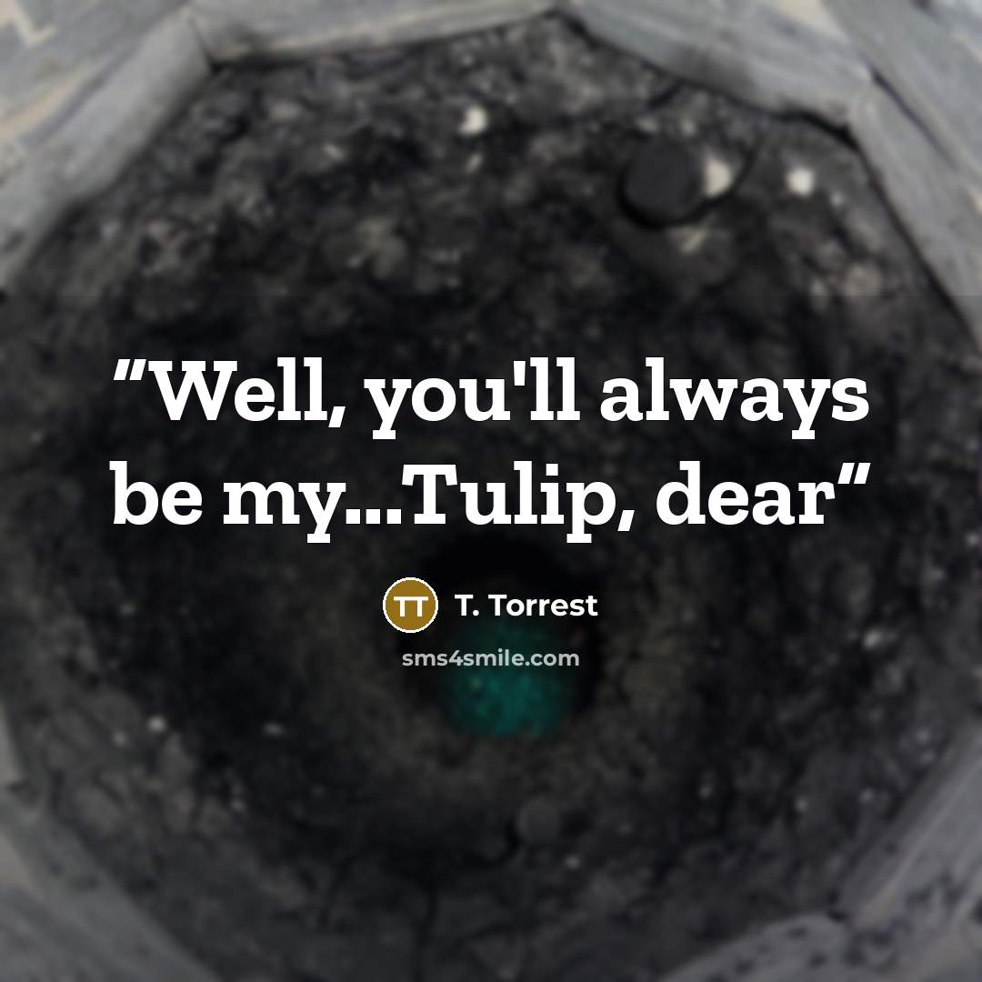 “Well, you'll always be my...Tulip, dear” quote by T. Torrest