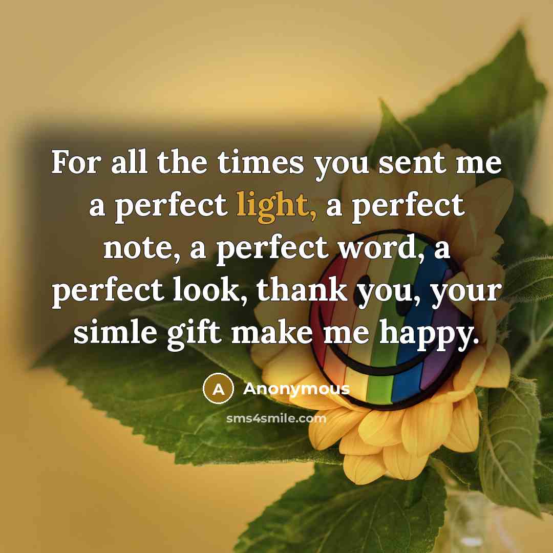 “For all the times you sent me a perfect light,…” quote by Anonymous