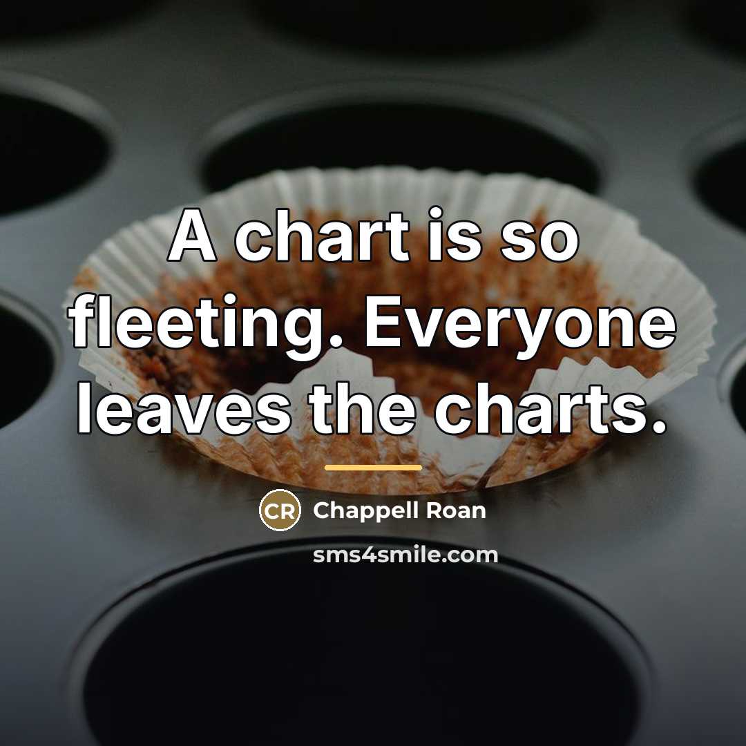 “A chart is so fleeting. Everyone leaves the charts.…” quote by Chappell Roan
