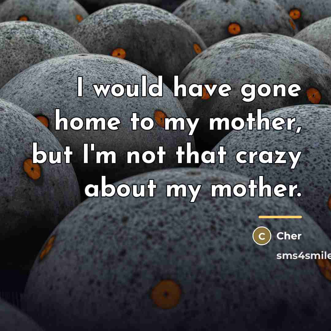 “I would have gone home to my mother, but I'm…” quote by Cher