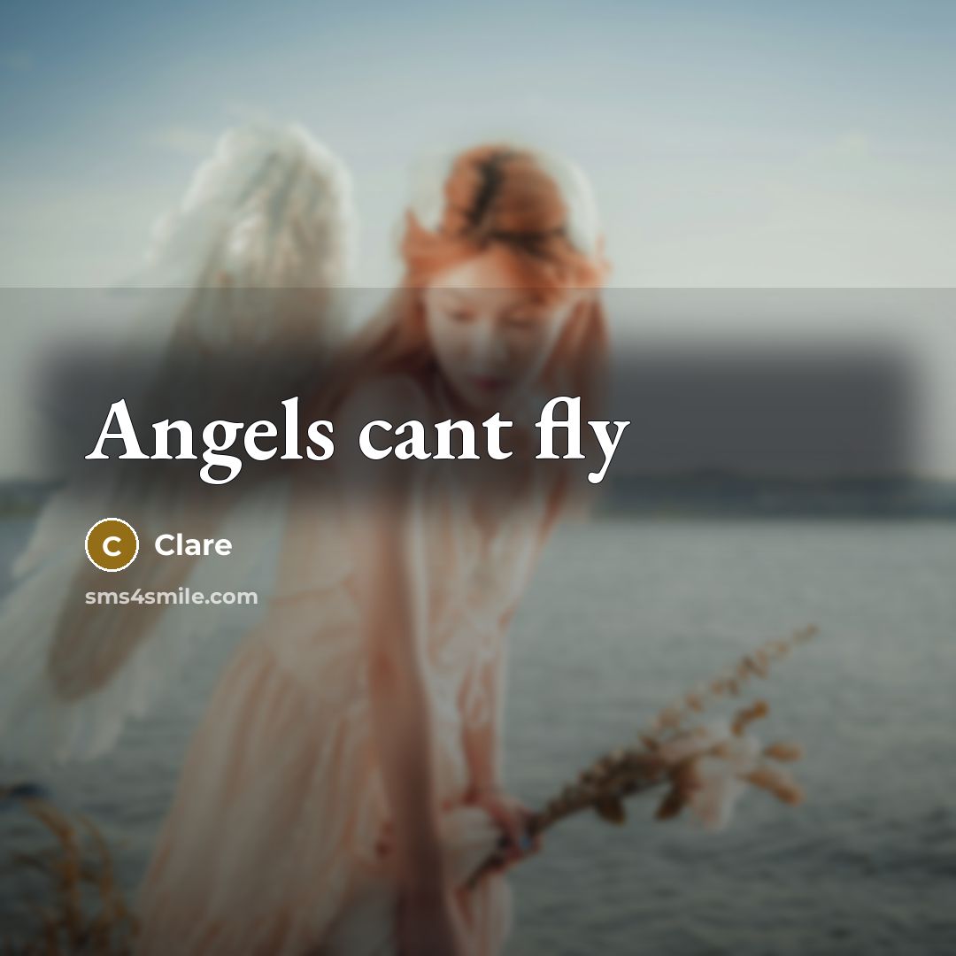 “Angels cant fly” quote by CLARE