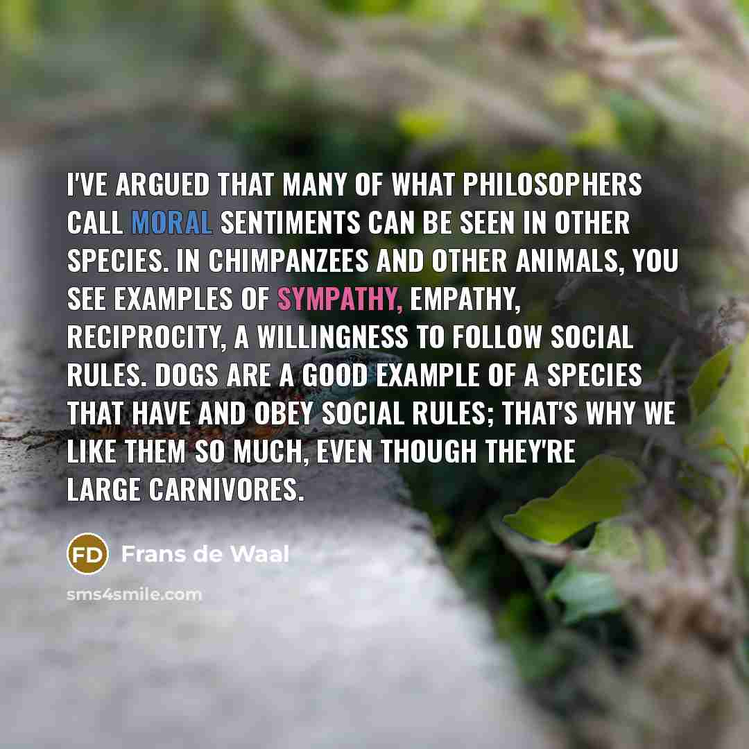 “I've argued that many of what philosophers call moral sentiments…” quote by Frans de Waal