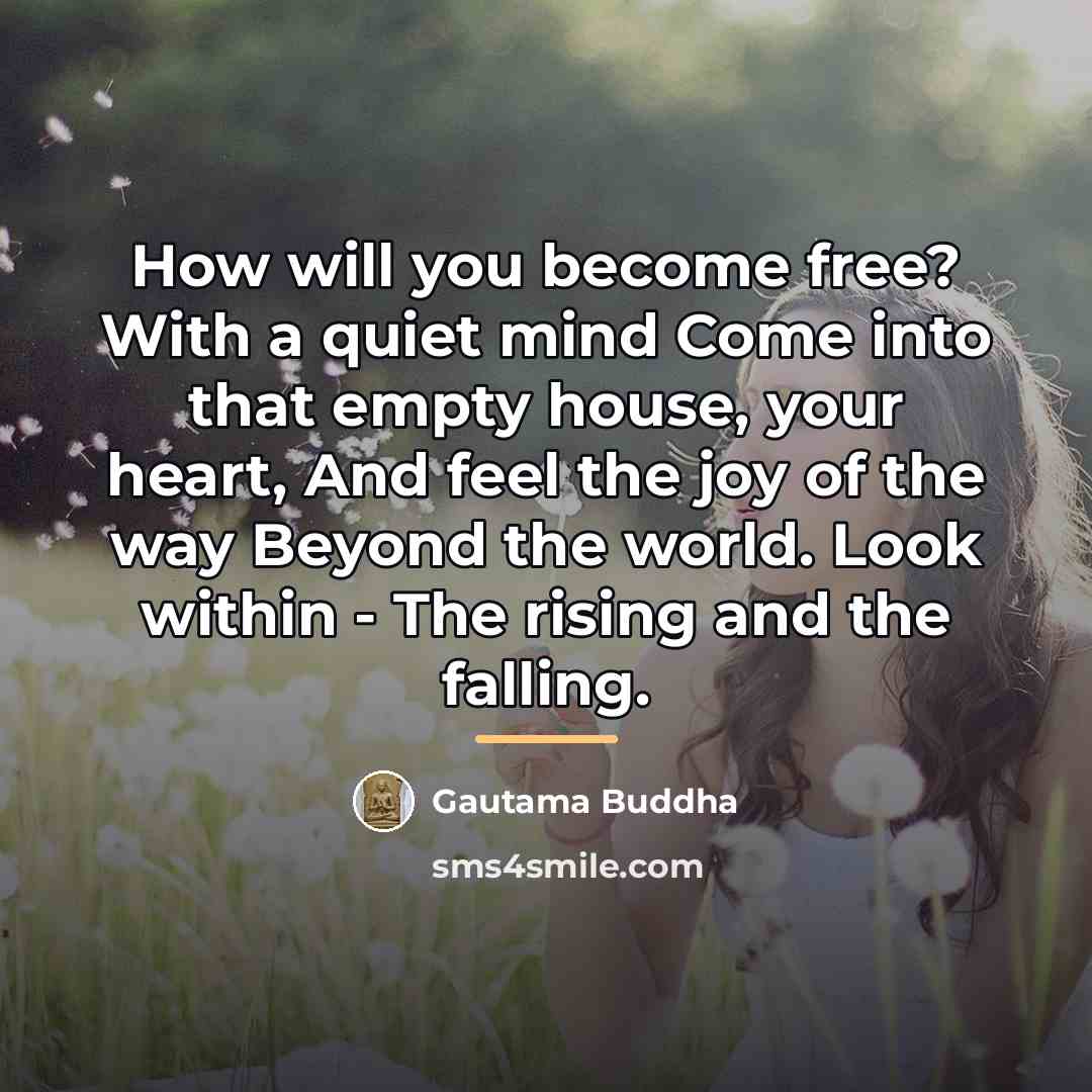 “How will you become free? With a quiet mind Come…” quote by Gautama Buddha