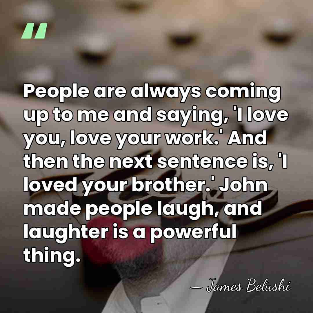 People are always coming up to me and saying, 'I love you,&hellip; - James Belushi