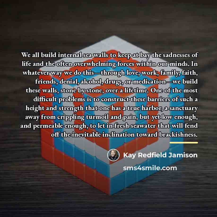 “We all build internal sea walls to keep at bay…” quote by Kay Redfield Jamison