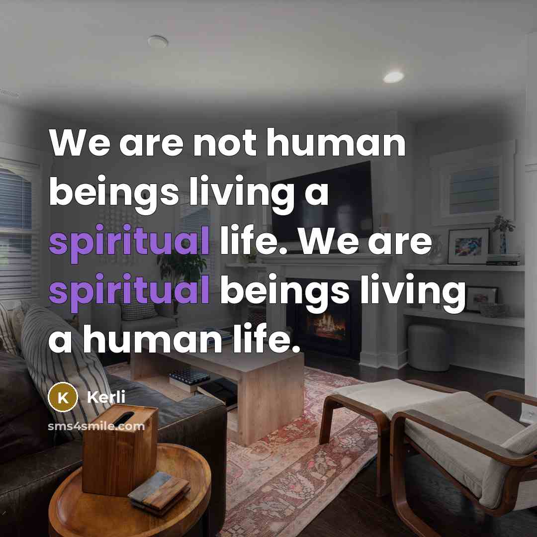 “We are not human beings living a spiritual life. We…” quote by Kerli