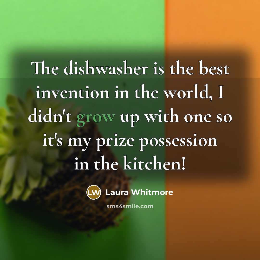 “The dishwasher is the best invention in the world, I…” quote by Laura Whitmore