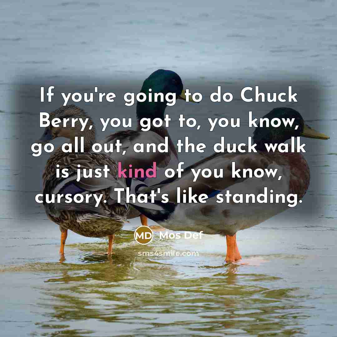 “If you're going to do Chuck Berry, you got to,…” quote by Mos Def