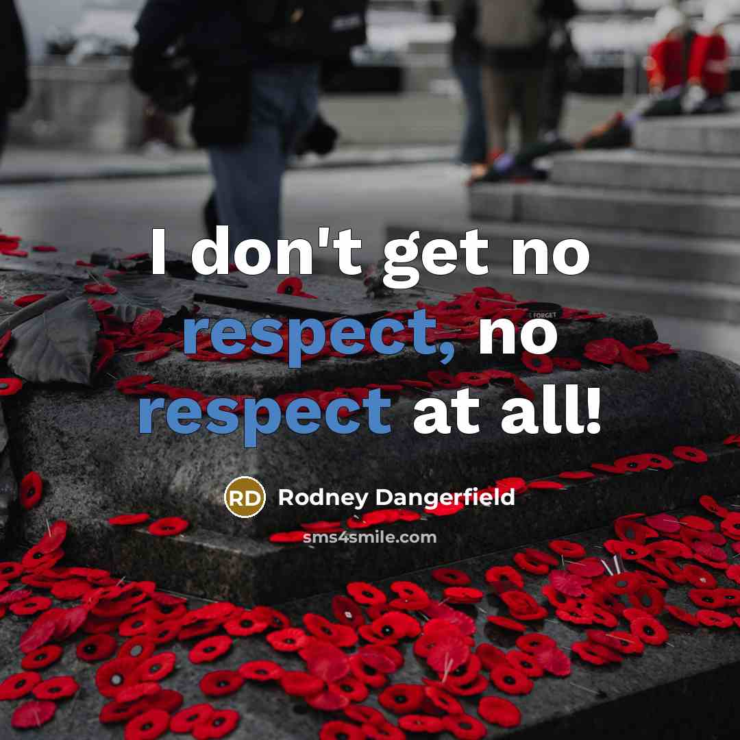 “I don't get no respect, no respect at all!…” quote by Rodney Dangerfield