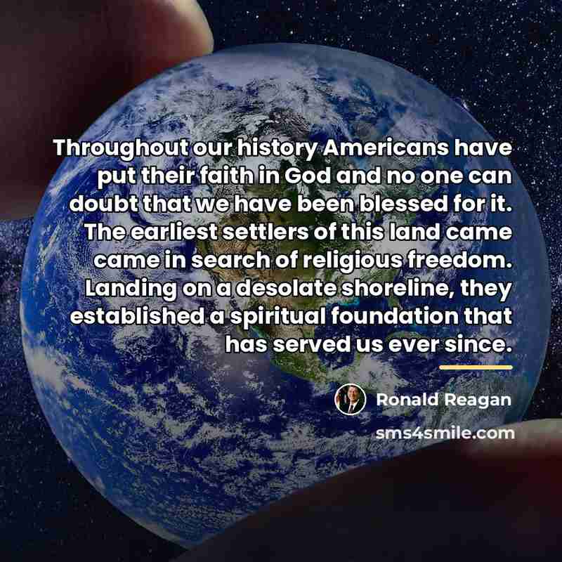 “Throughout our history Americans have put their faith in God…” quote by Ronald Reagan