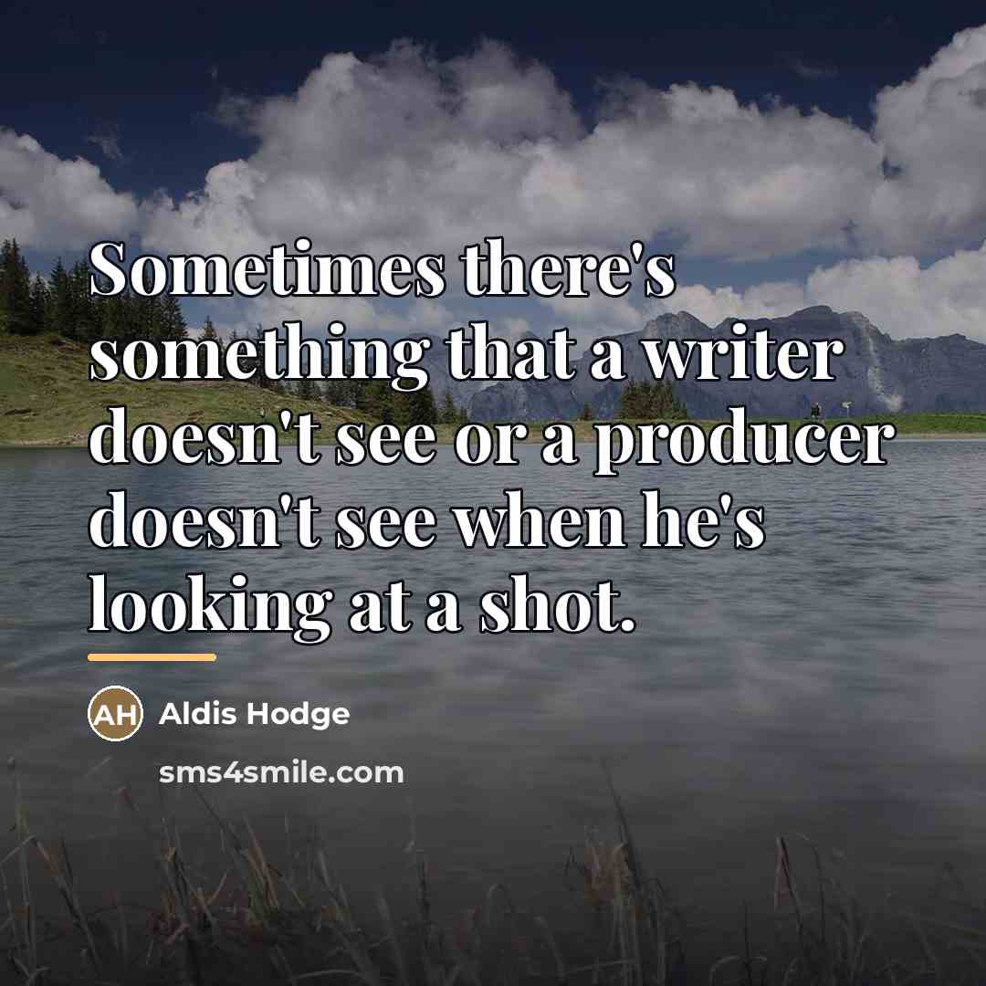 “Sometimes there's something that a writer doesn't see or a…” quote by Aldis Hodge