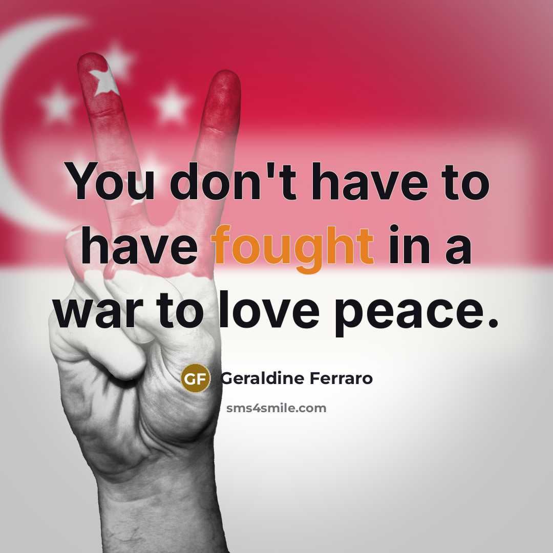 “You don't have to have fought in a war to…” quote by Geraldine Ferraro